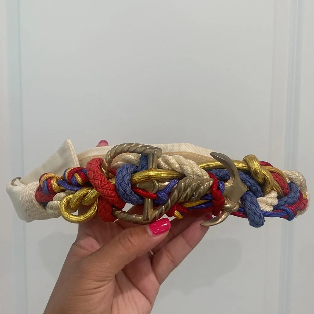 Vintage Carolyn Tanner Designs Inc. Atlanta, GA Anchor Braided Ajustable Belt